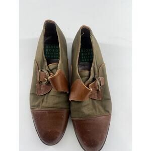 Vintage Bjorn Borg Design Group Shoes Women Size 10 Brown Dk Green Italy Slip On